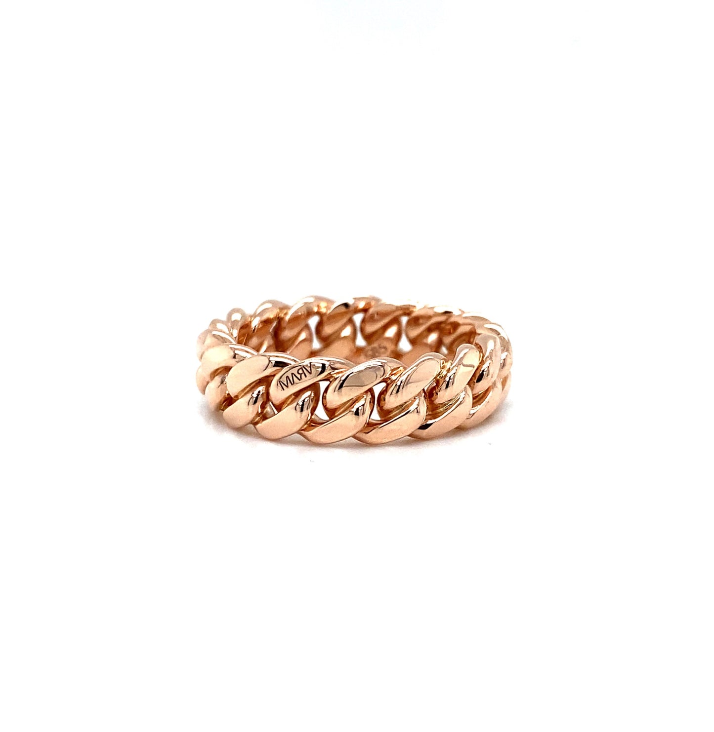 8MM MARV CUBAN LINK RING 14K