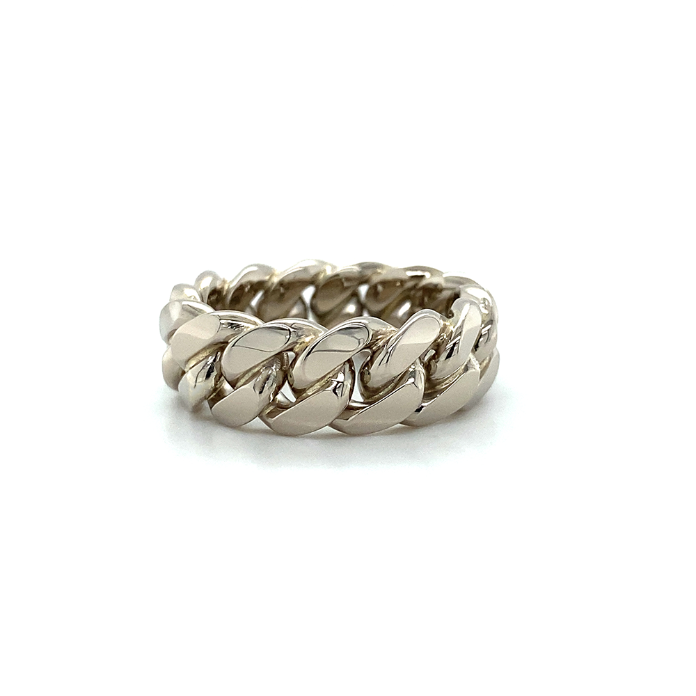 10MM MARV CUBAN LINK RING 18K